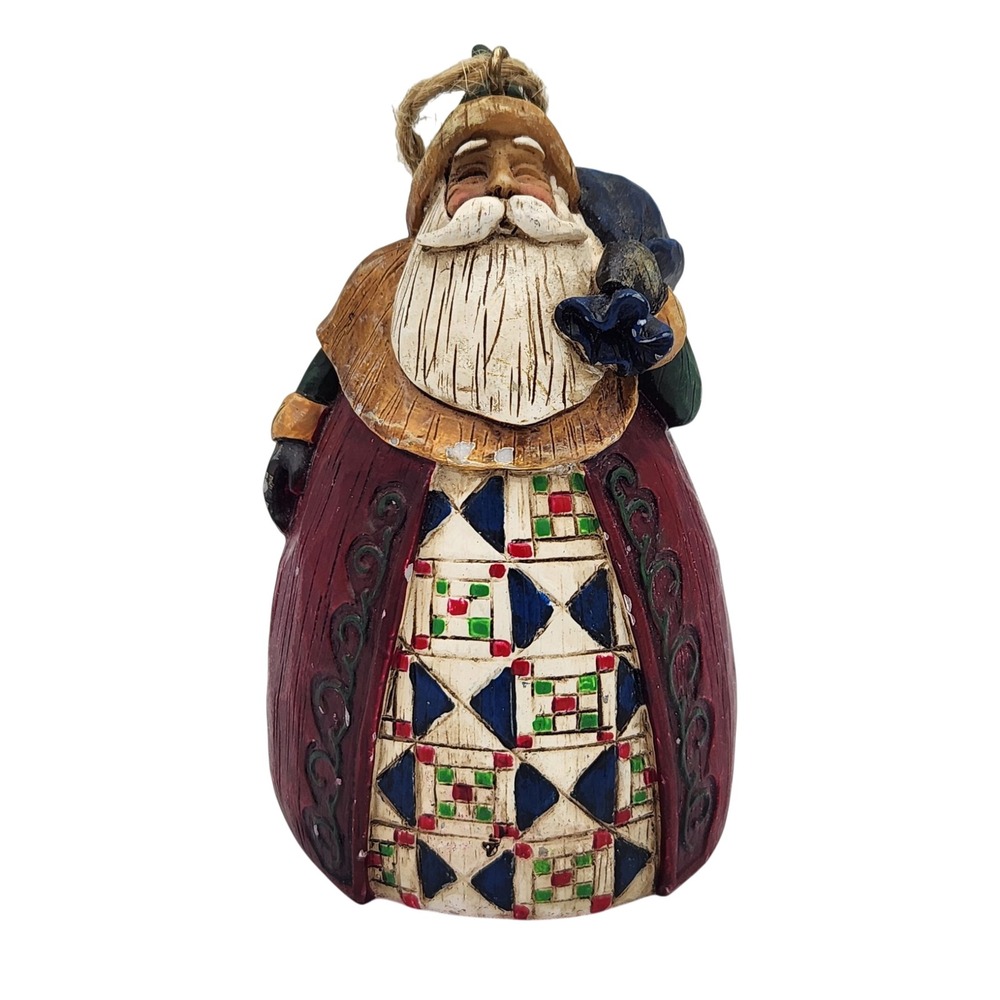 Jim Shore Vintage 2002 Hanging Ornament Santa Holding Christmas Bag Holiday